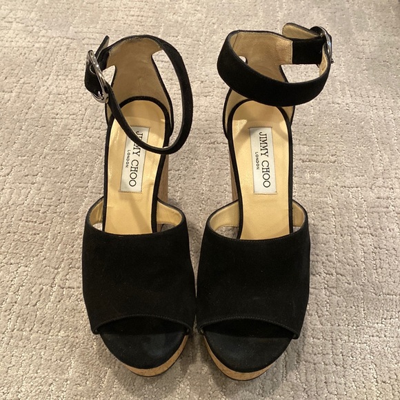 Jimmy Choo Neyo Suede Wedges - Picture 1 of 9